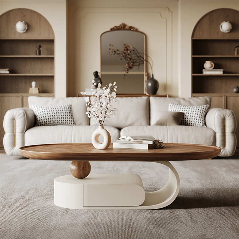 LIZIYE Ancient style creative oval coffee table | Wayfair